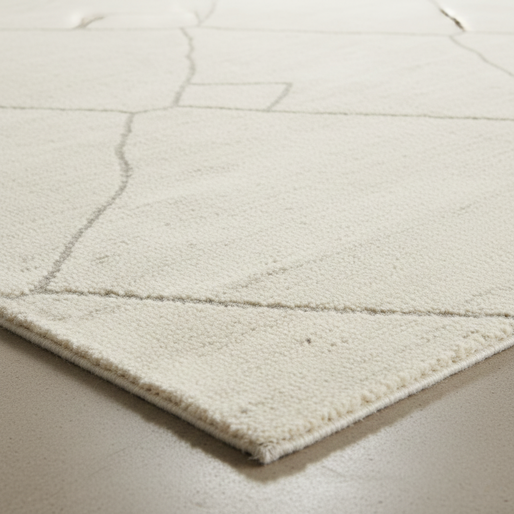 Tapis Berbère Beni Ouarain – Losanges minimalistes gris – Fond Crème – 160x230 cm