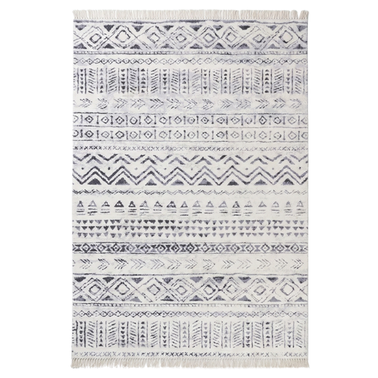 Tapis Berbère Kilim – Motifs géométriques gris – 160×230 cm