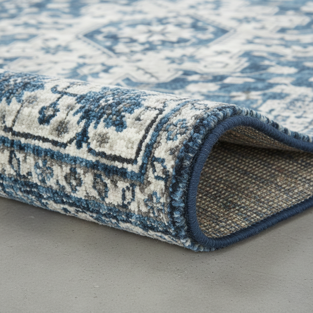 Tapis Persan Classique – Motifs orientaux bleu & ivoire – 160×240 cm