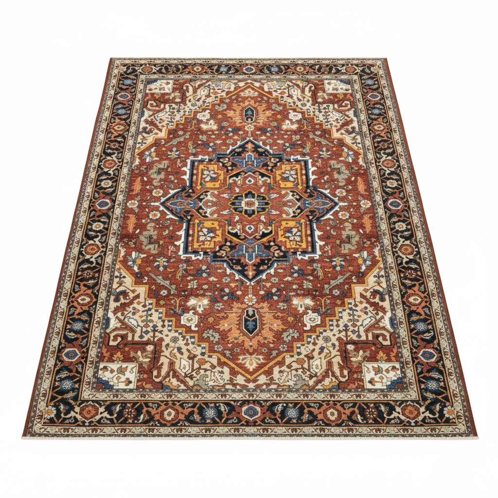 Tapis Persan Classique – Motifs traditionnels & Tons rouges – 160×240cm