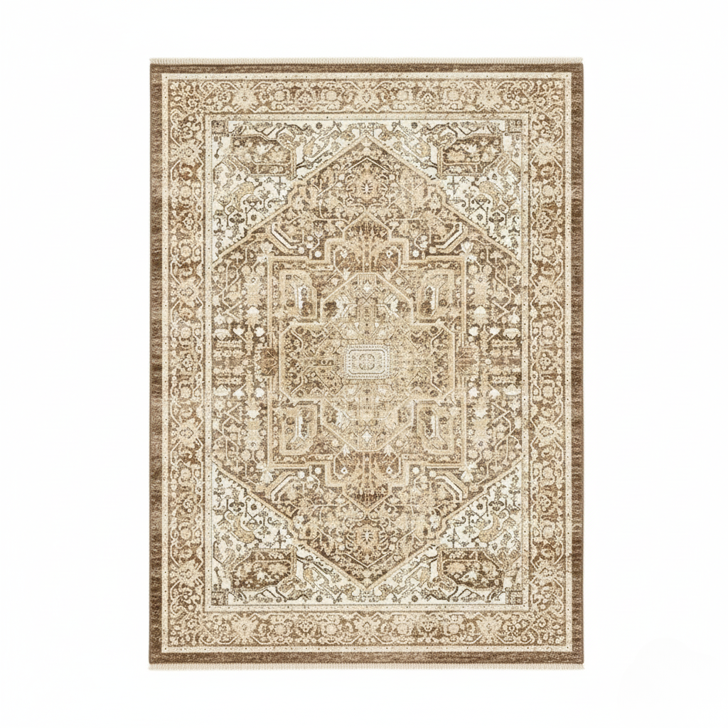 Tapis Persan Classique – Motifs traditionnels & tons beiges – 160×230 cm