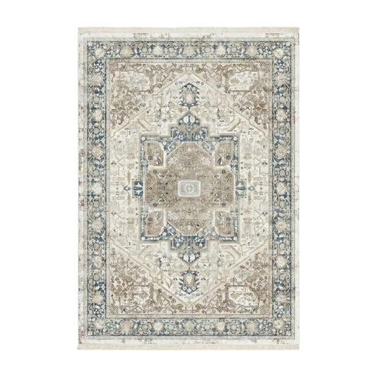 Tapis Persan Classique – Motifs Traditionnels & Tons bleu et beige – 160×230cm