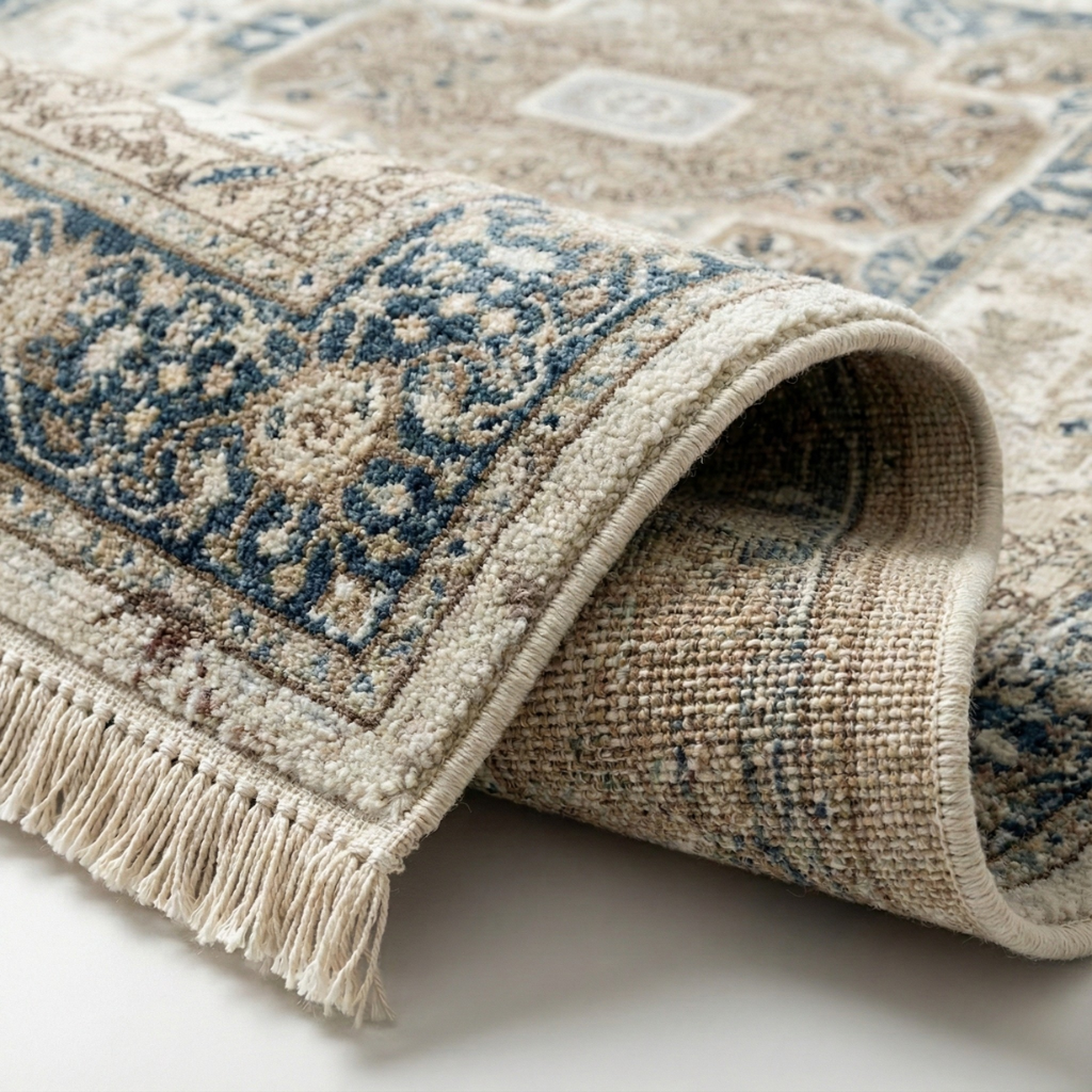 Tapis Persan Classique – Motifs Traditionnels & Tons bleu et beige – 160×230cm